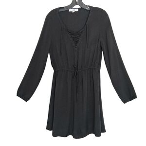 Jack by BB Dakota Lace Up Drawstring Mini Dress Women's Sz Med Black